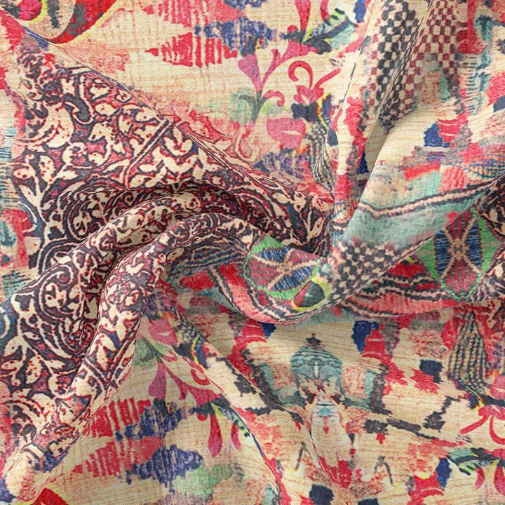 Damask Pattern Digital Printed Fabric