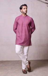 Gulabi Pink The Magic Forest Cloth of Gold | Woven Pure Banarasi Silk Satin Kurta Fabric (3 Meters) | and Cotton Pyjama (2.5 Meters) | Unstitched Combo Set